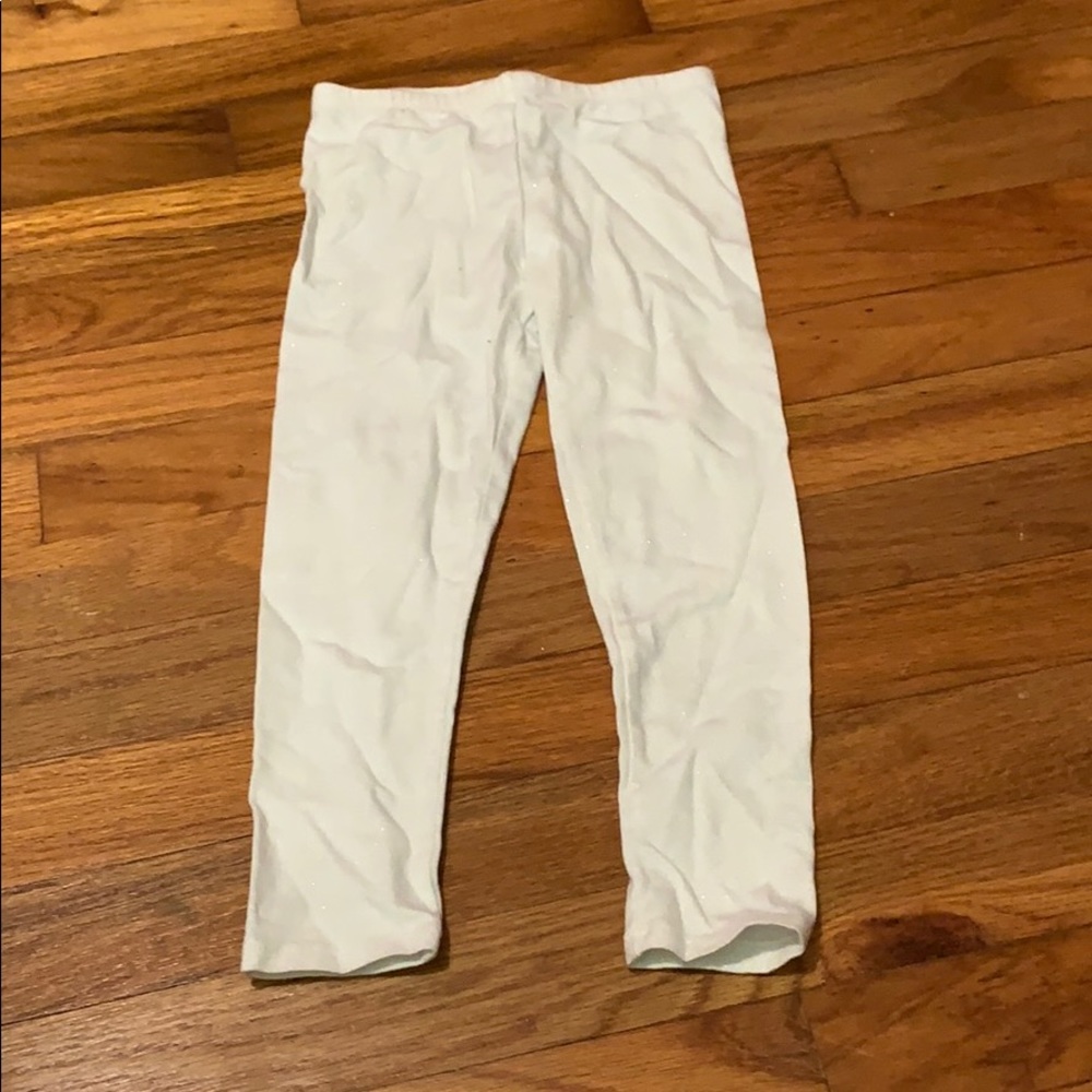 White and glitter leggings